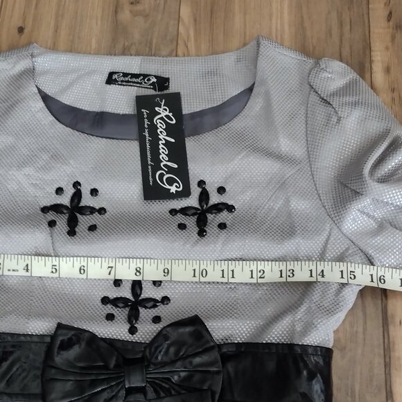 Rachael G. Black and Gray Dress, Size L - Picture 7 of 13